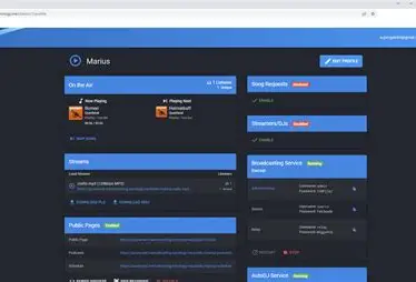 Live stream, listeners and station controls