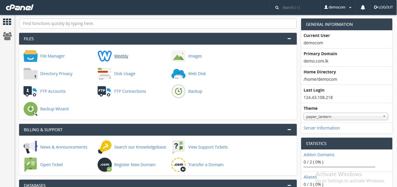 A complete browser-based hosting dashboard